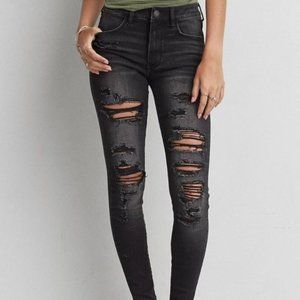 Black Distressed Super Hi-Rise Jeggings